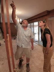 Host Kim Wolfe helping during the construction phase at the West house.