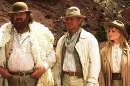 Travis (Terence Hill, M.) und sein Bruder Moses (Bud Spencer) helfen der h&uuml;bschen Tier&auml;rztin Bridget (Anne Kasprik), die in der Wildnis eine Praxis er&ouml;ffnen will und dabei von einigen Banditen bel&auml;stigt wird.