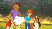 Ein Blitzschlag hat einen Waldbrand ausgelöst der sich rasch ausbreitet. Zoe und Harvey versuchen dem entgegen zu wirken. Ein Blitzschlag hat einen Waldbrand ausgelöst der sich rasch ausbreitet. Zoe und Harvey versuchen dem entgegen zu wirken.