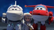 Astra (li.) und Jett (re.) fliegen mit Nika (mi.) ins Weltall, um ihr dabei zu helfen das noch fehlende Weltraumgestein f&uuml;r ihre Steinesammlung zu sammeln. Sie beginnen auf dem Mond.