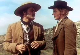 BR Fernsehen EINER NACH DEM ANDEREN - OHNE ERBARMEN, "Uno A Uno Sin Piedad", am Samstag (14.02.26) um 00:35 Uhr. Mit Hilfe des Revolverhelden El Charro (William Bogart, li.) will Bill Grayson (Peter Lee Lawrence) die Ermordung seines Vaters r&auml;chen. Weiteres Bildmaterial finden Sie unter www.br-foto.de.