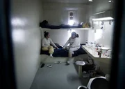 Two women in a cell at Santa Rita Jail.