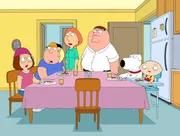 (v.l.n.r.) Meg Griffin; Chris Griffin; Lois Griffin; Peter Griffin; Brian Griffin; Stewie Griffin