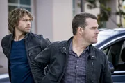L-R: LAPD Liaison Marty Deeks (Eric Christian Olsen) and Special Agent G. Callen (Chris O'Donnell).