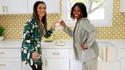 Host Page Turner is captured posed with realtor Michelle in the renovated kitchen, as seen on Fix My Flip, Season Two. Host Page Turner is captured posed with realtor Michelle in the renovated kitchen, as seen on Fix My Flip, Season Two.