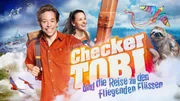 Sendereihenbild mit Typo zu "Checker Tobi und die Reise zu den fliegenden Fl&uuml;ssen" mit Tobias Krell und Marina Blanke.