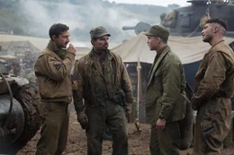 Boyd "Bible" Swan (Shia LaBeouf), Trini "Gordo" Garcia), Norman (Logan Lerman) and Grady "Coon-Ass" Travis (Jon Bernthal)