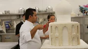 Buddy Valastro, Liz and Ralph working on Taj Mahal cake.