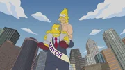 Mayor Quimby (unten); Grampa (oben)