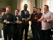 V.l.: Mitchell (Jesse Tyler Ferguson), Pepper (Nathan Lane), Longinus (Kevin Daniels), Jotham (Matthew Ritsch), John-John (Kevin Cahoon), Cameron (Eric Stonstreet)