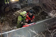 Odda, Norway - (Left to Right) Thord and Bj&oslash;rn are making a plan for the rescue. They need some time to discuss.
