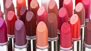 Multicolored color lipsticks isolated on white