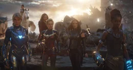 L-R: Virginia 'Pepper' Potts (Gwyneth Paltrow), Valkyrie (Tessa Thompson), Wanda Maximoff / Scarlet Witch (Elizabeth Olsen), Carol Danvers / Captain Marvel (Brie Larson), Mantis (Pom Klementieff), Shuri (Letitia Wright)