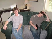 Recreation: Jeff & Greg Henry hanging out. Talent, L-R: Thomas Beheler, Scott Courlander.