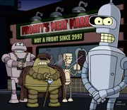 Don Bot (2.v.l.); Bender (r.)