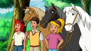 Bibi (r.), Tina (l.) und Alex (M.) haben die Pferde des Grafen gerettet.