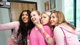 Avantika, Renee Rapp, Angourie Rice and Bebe Wood on the set of Mean Girls from Paramount Pictures. Photo Credit: Jojo Whilden/Paramount &copy;2023 Paramount Pictures.