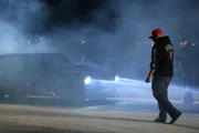 Daddy Dave performs a burnout.