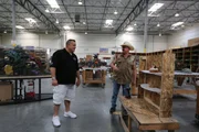 Wayde and Redneck test their new shelf idea for the Donut Bar tank.
