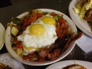 Eggs and vegetables on a plate at Deluca's Eggs and vegetables on a plate at Deluca's