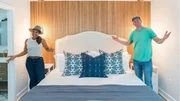 Hosts Brian and Mika Kleinschmidt prepare for the final reveal of their renovated property in Savannah, Ga, as seen on 100 Day Dream Home, Season 5.
