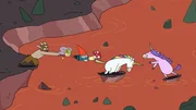 Bl&uuml;mchens (2. von rechts) Eifersucht und egoistischen Entscheidungen haben Hufius, Twinkle, Herbert, Tupfen und Una (rechts) in eine brenzlige Situation gebracht.