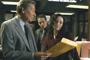Pictured: (l-r) Jerry Orbach as Det. Lennie Briscoe, Kirk Acevedo as Det. Dan Salazar, Bebe Neuwirth as A.D.A. Tracey Kirbe.