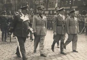 Goering, Ciano, Adolf Hitler and Mussolini. Unbekanntes Datum.