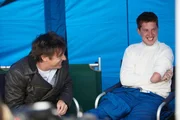Richard Hammond (l.) chats to the Project Mobility team co-driver Tom Neathway about how the team are using Motorsport as a way of helping them comes to terms with their injuries. Richard Hammond (l.) chats to the Project Mobility team co-driver Tom Neathway about how the team are using Motorsport as a way of helping them comes to terms with their injuries.