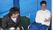 Richard Hammond (l.) chats to the Project Mobility team co-driver Tom Neathway about how the team are using Motorsport as a way of helping them comes to terms with their injuries.
