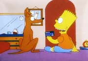 Bart zeigt seinem Hund Knecht Ruprecht seine neue Kreditkarte.