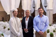 Monica Galetti (Mi.) und Giles Coren (re.) mit Mohammed (li.) im Royal Mansour