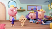 Die Werkel-Ferkel können alles bauen - nicht nur mit Bauklötzen. Die Werkel-Ferkel können alles bauen - nicht nur mit Bauklötzen.