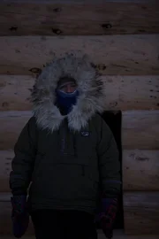 Ashley Selden is by their new cabin.