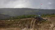 Dawson City, Canada, August 25 2011: The road leading from Dawson City to the Claim.
