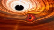 Dies ist eine Simulation der Verschmelzung zweier supermassiver Schwarzer L&ouml;cher, die von der NASA mit Hilfe eines Supercomputers erstellt wurde.