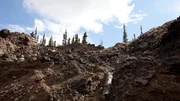 Dawson City, Canada, August 25 2011: The road leading from Dawson City to the Claim.
