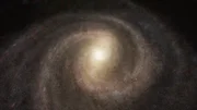 Das Bild zeigt eine k&uuml;nstliche Animation oder Darstellung der Milchstra&szlig;e.
