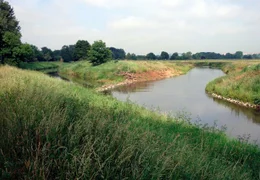 Blick auf die Nidda. Seit zwanzig Jahren wird der Fluss an mehreren Abschnitten Schritt f&uuml;r Schritt renaturiert.