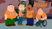 L-R: Peter Griffin, Glenn Quagmire, Cleveland Brown, Joe Swanson