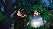 Der Sheriff bekommt Informationen von seinem Sohn, der sich als Werwolf verkleidet hat um so Robin Hood anzulocken. Der Sheriff bekommt Informationen von seinem Sohn, der sich als Werwolf verkleidet hat um so Robin Hood anzulocken.