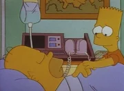 Bart besucht seinen noch bewusstlosen Vater im Krankenhaus und macht ihm die sch&ouml;nsten Versprechungen.