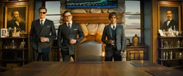 (v.l.n.r.) Harry Hart (Colin Firth); Eggsy (Taron Egerton); Ginger (Halle Berry)