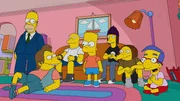 (v.l.n.r.) Homer; Nelson; Kearney; Bart; Jimbo; Dolph; Milhouse