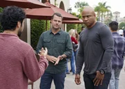 (v.l.n.r.) Juda Ayari (George Janko); G. Callen (Chris O'Donnell); Sam Hanna (LL Cool J) (v.l.n.r.) Juda Ayari (George Janko); G. Callen (Chris O'Donnell); Sam Hanna (LL Cool J)