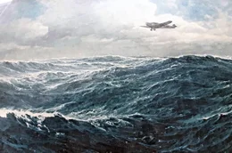 Die JU 33 "Bremen" &uuml;ber dem Atlantik.