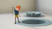 Arrietty macht sich bereit, in den Abfluss zu steigen. Arrietty macht sich bereit, in den Abfluss zu steigen.