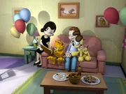 Jon m&ouml;chte f&uuml;r Liz' Geburtstag ein Familienfoto von sich, Odie und Garfield machen - und zwar mit Selbstausl&ouml;ser.
