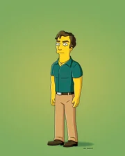 Marge und Homer treffen auf einen Schiffbr&uuml;chigen, der sich selbst als Roger (Bild) vorstellt. Der Fremde ist ihnen jedoch nicht geheuer ...