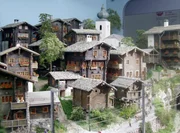 Modell Randa in der Schweiz.